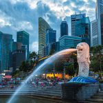 Merlion Park is a famous Singapore landmark and a major tourist attraction, located near One Fullerton, Singapore, near the Central Business District